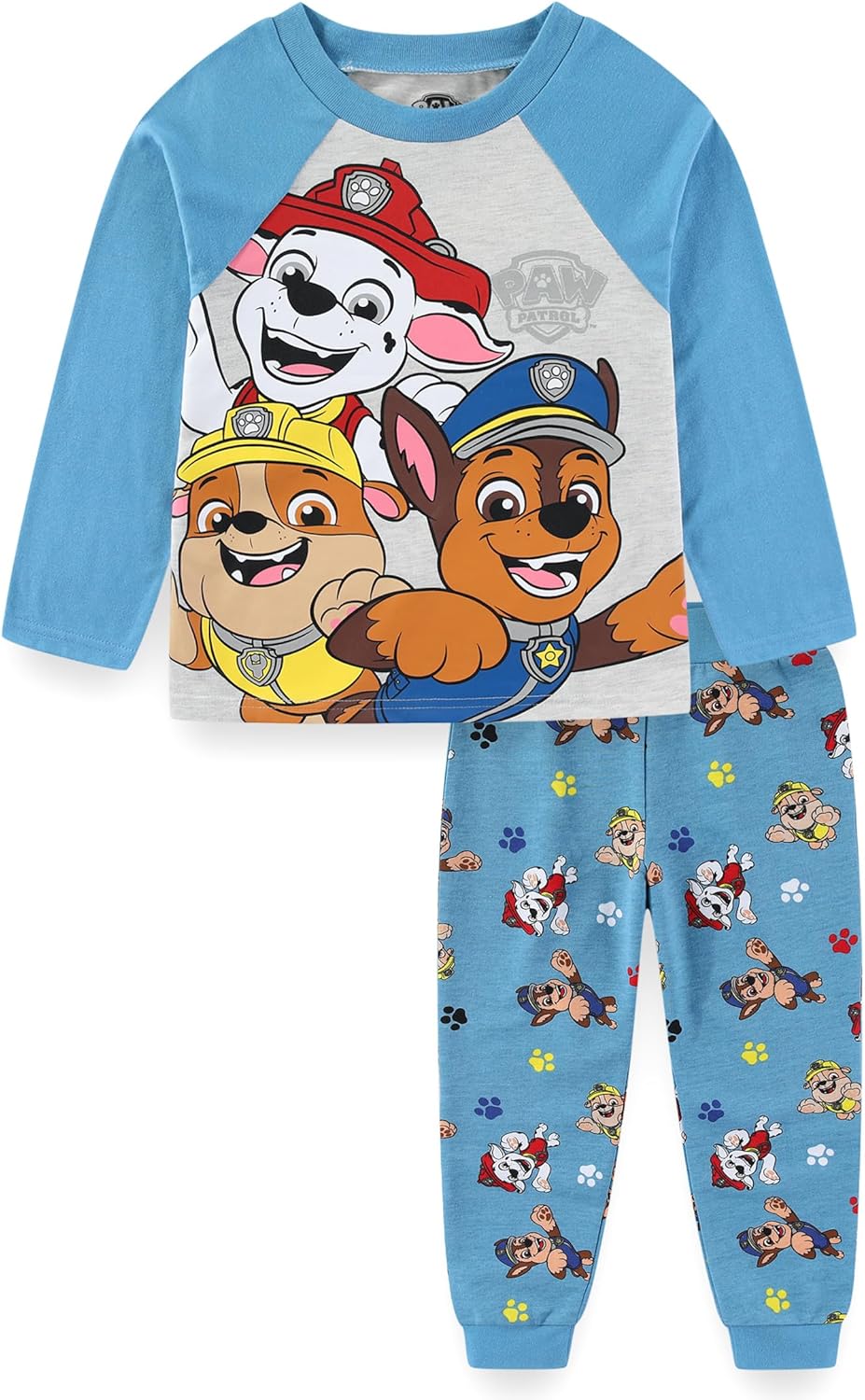 Paw Patrol Nickelodeon Boys 2-Piece Long Sleeve Shirt and French Terry Pants Set for Toddler and Big Kids
