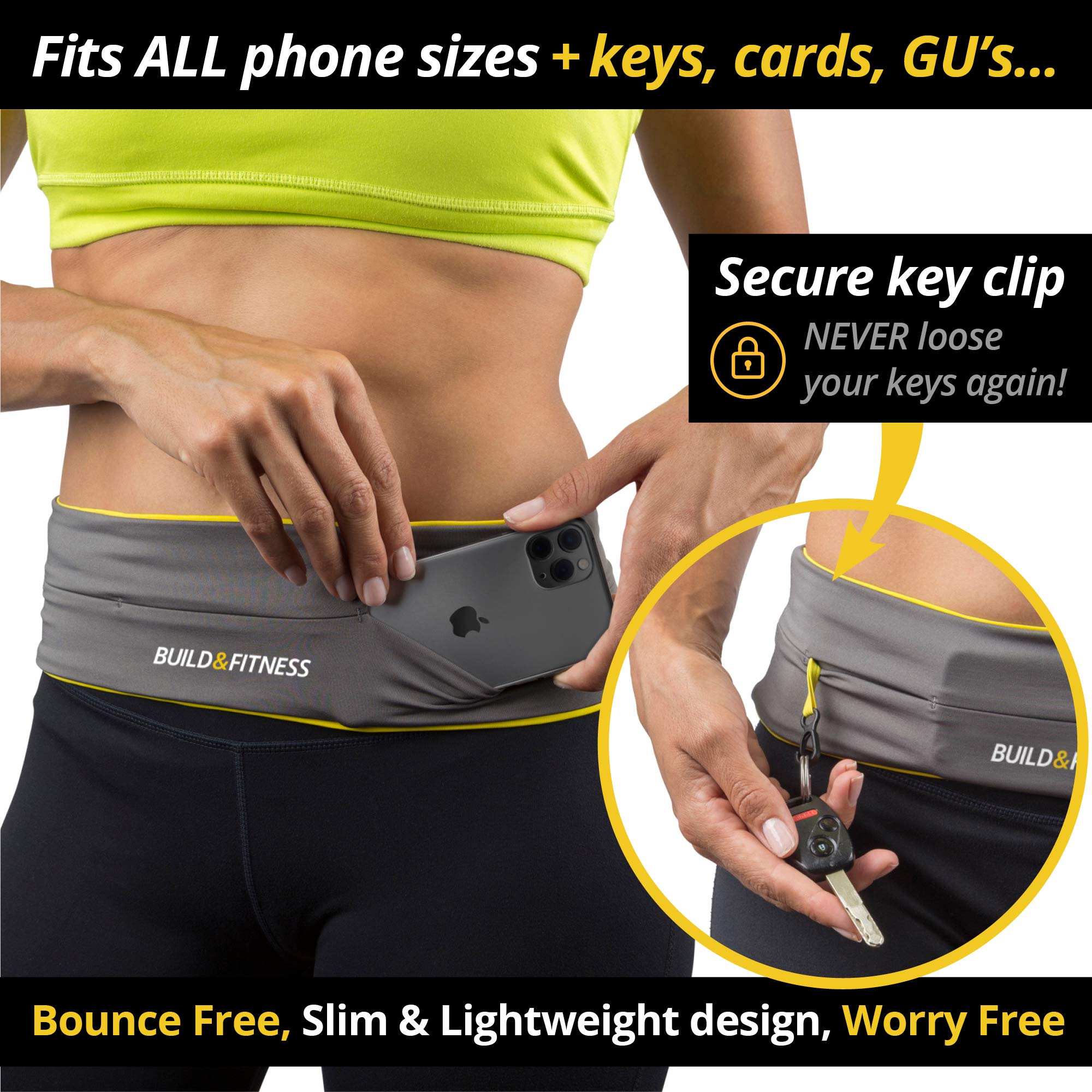 Cintura Da Corsa 3DActive Plus Impermeabile, Marsupio Leggero Con Due Tasche, Fascia Riflettente Per Telefono E Chiavi - 2
