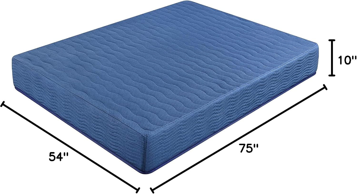 Olee Sleep 10 Inch New Safe Comfort Memory Foam Mattress, Blue, Full