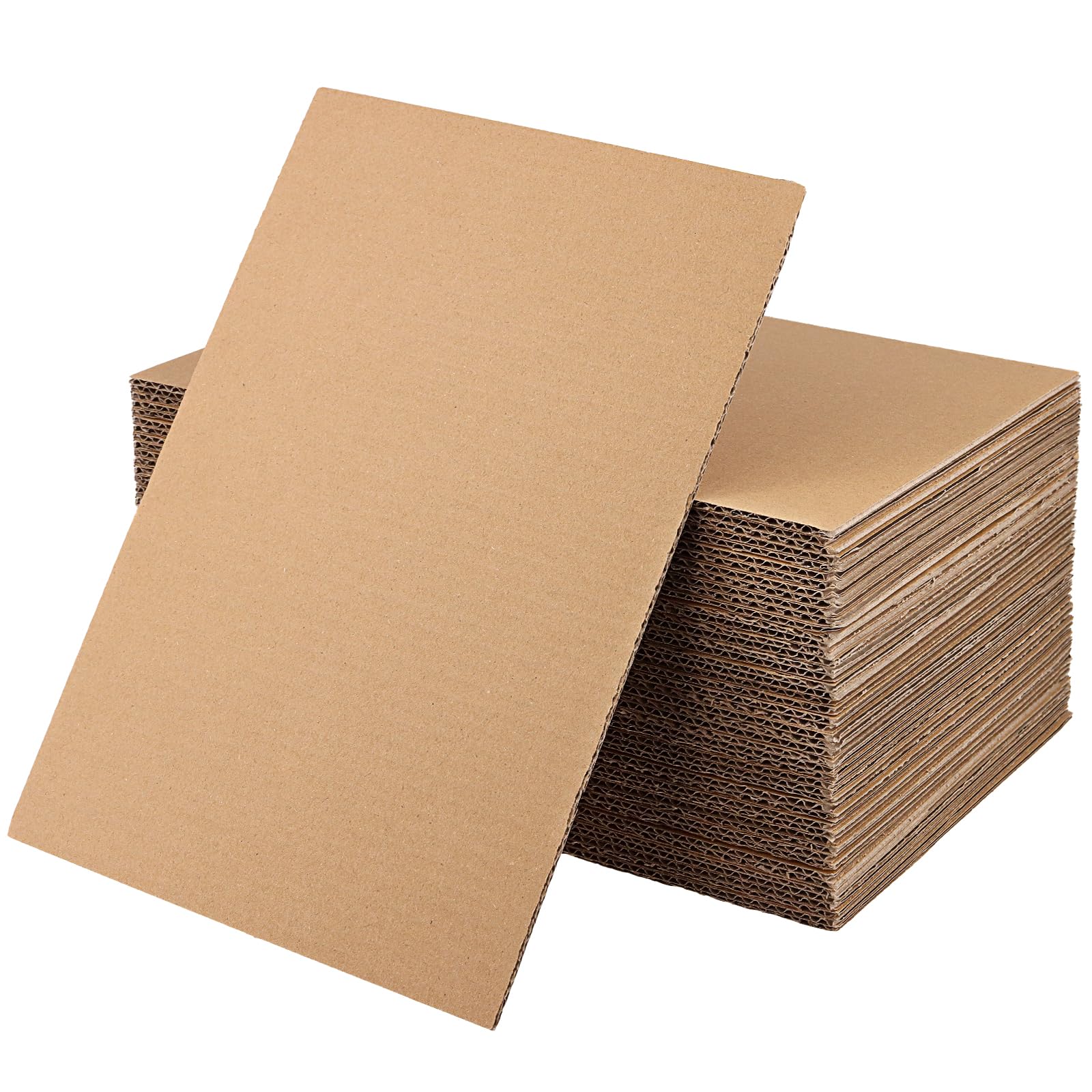Lot de 50 feuilles de carton A4, 30 x 21 x 0,3 cm, rectangulaires, 3 couches épaisses, en carton ondulé, marron, pour envoi, emballage