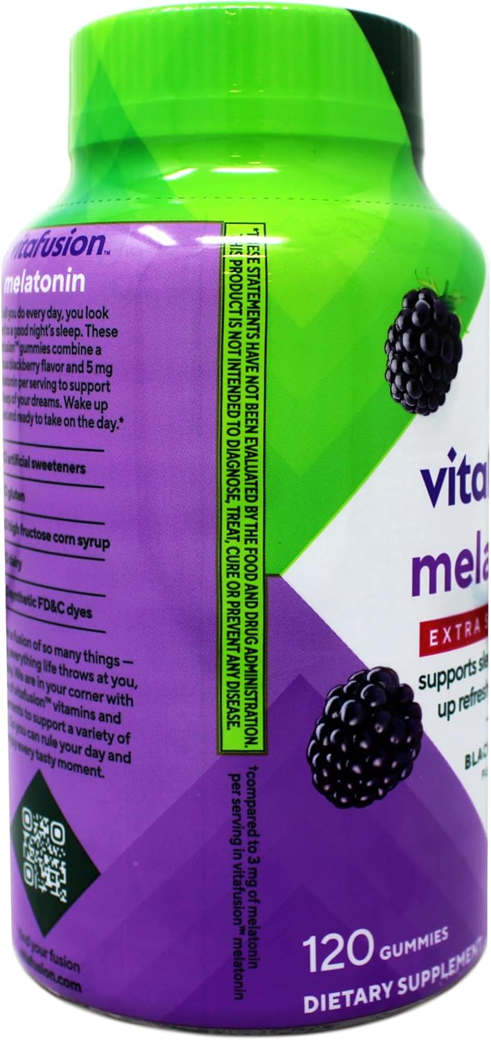 Extra Strength Melatonin BlackBerry, 5mg, 120 Count (2 Bottles)