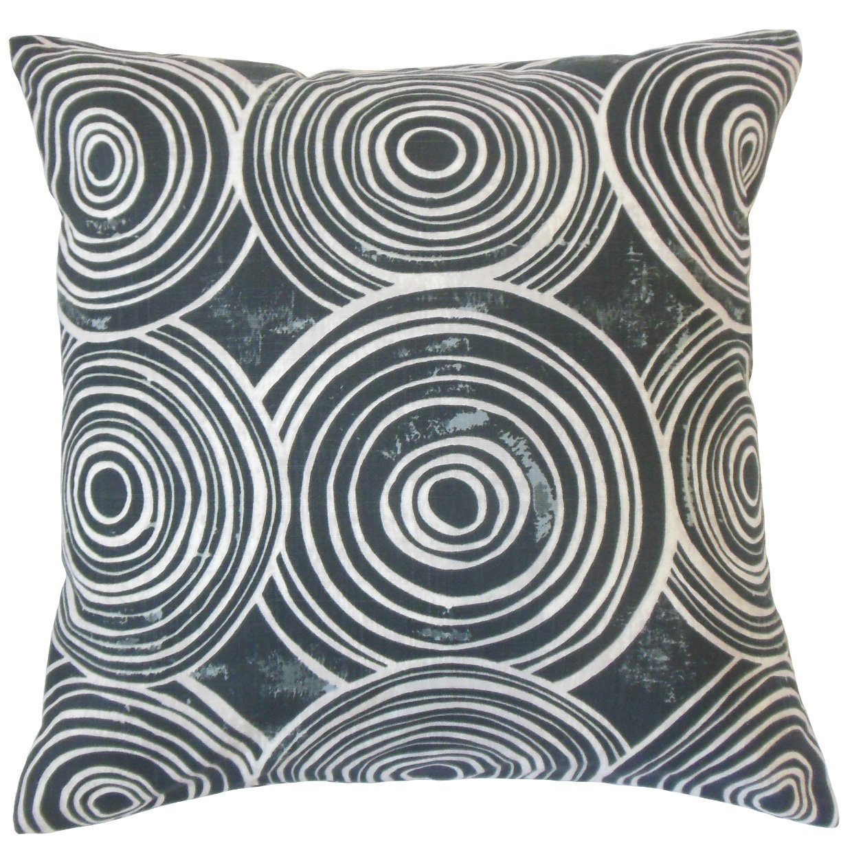 The Pillow Collection Ahuva Geometric Cushion Cover, Cotton Blue, 39025 x 39025 x 13655 cm