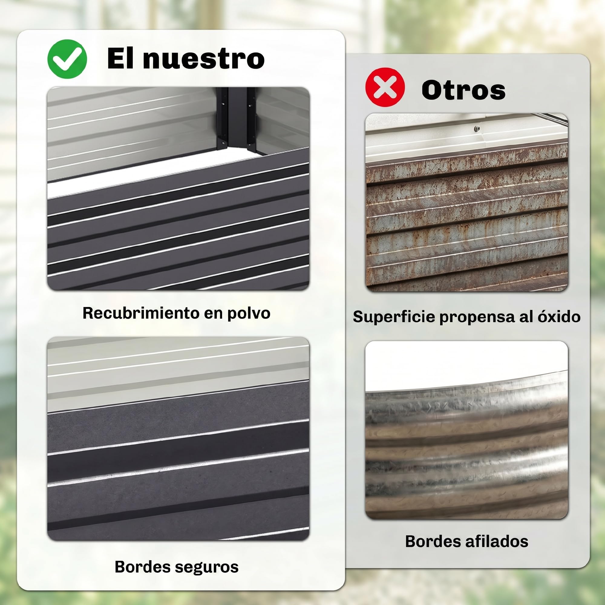 Outsunny Jardinera Exterior Grande Acero Galvanizado 241x90,5x30 cm Gris | Huerto Urbano Exterior, Macetero Grande Exterior con Base Abierta, Resistente a la Intemperie
