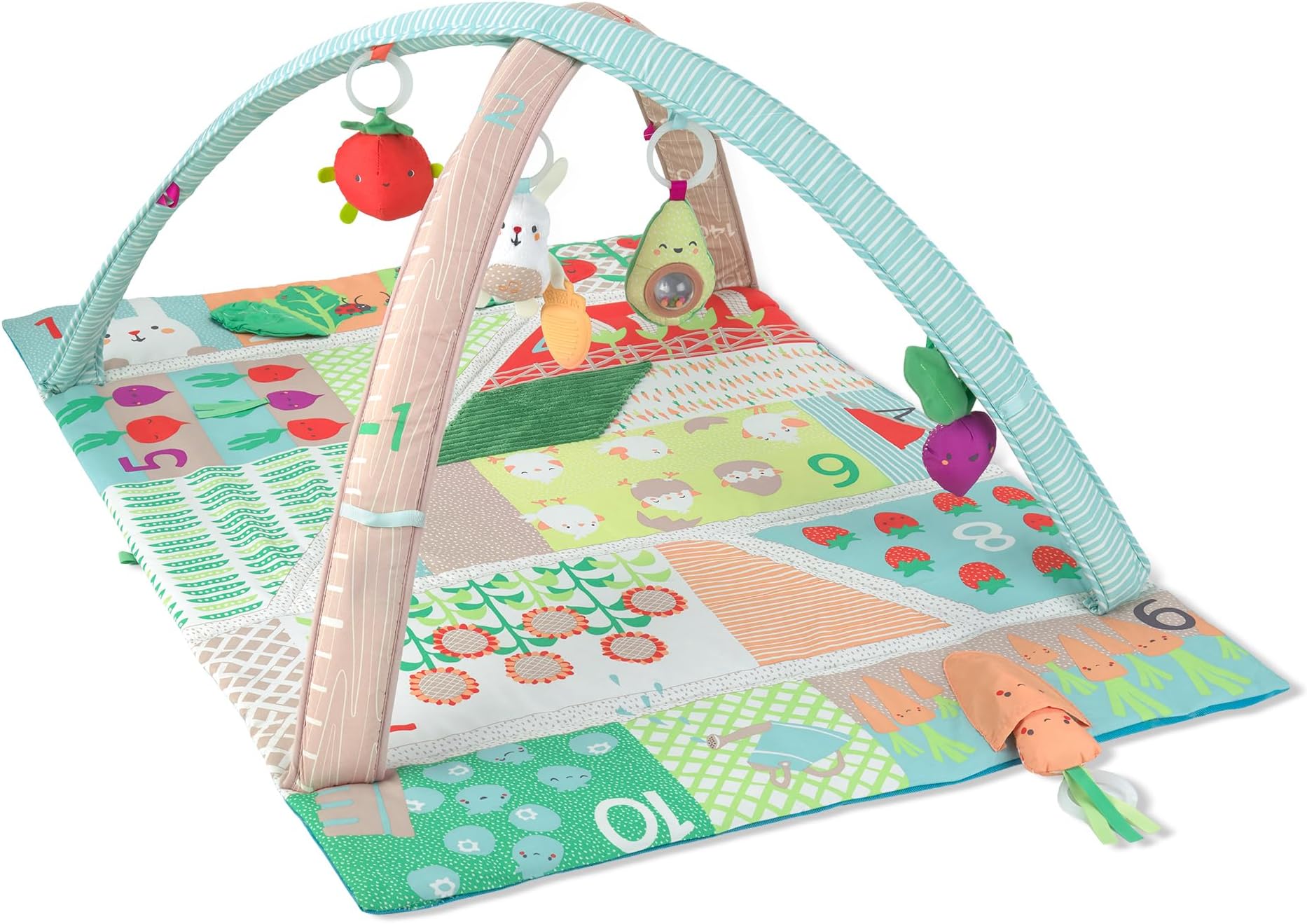 Tummy Time Mat, 3-in-1 Activity Baby Play Gym, Age 0-2y, Farmstand Grow & Play, Green