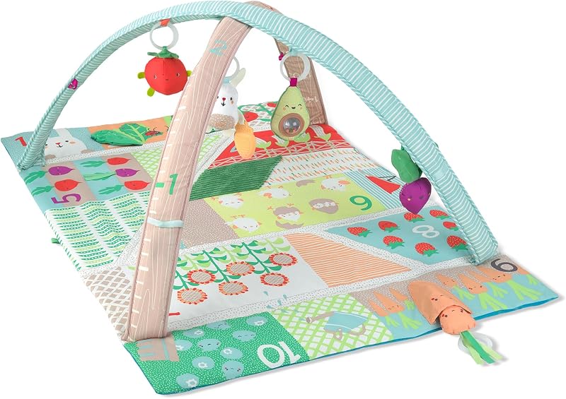Tummy Time Mat, 3-in-1 Activity Baby Play Gym, Age 0-2y, Farmstand Grow & Play, Green