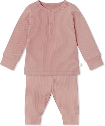 MORI Baby Unisex Pajama Set for Boys and Girls - Viscose from Bamboo - Front Popper Top and Elastic Waist Bottoms