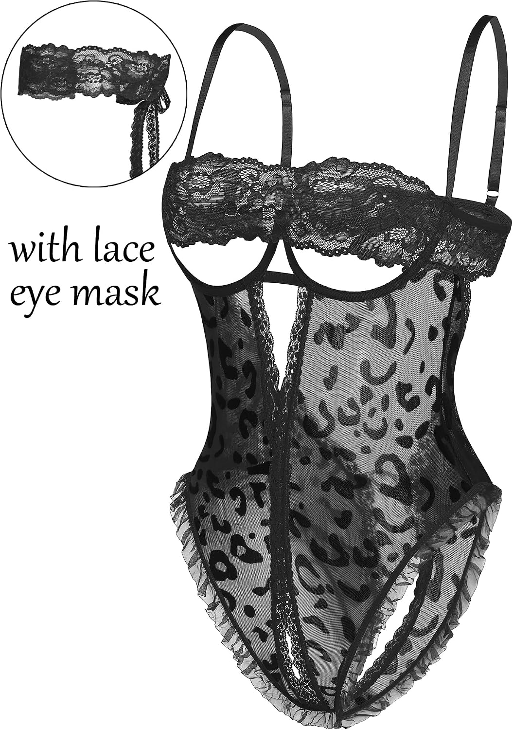 Avidlove Sexy Lingerie for Women One Piece Lace Mini Bodysuit Exotic Sheer Mesh Teddy BabyDoll