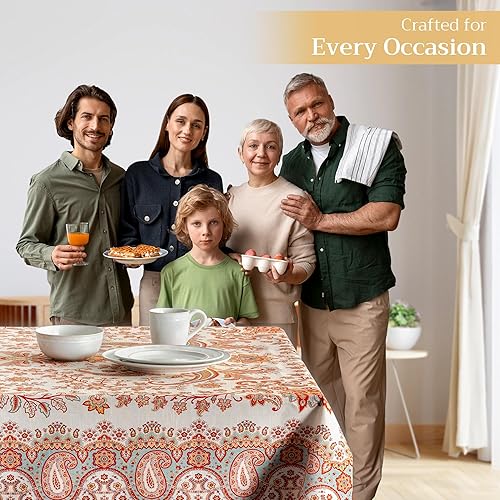 Miniatura 5 de Maison d' Hermine Mantel 100% algodón para mesas cuadradas de cocina, comedor, fiestas, bodas, Acción de GraciasNavidad (54 x 54 pulgadas),