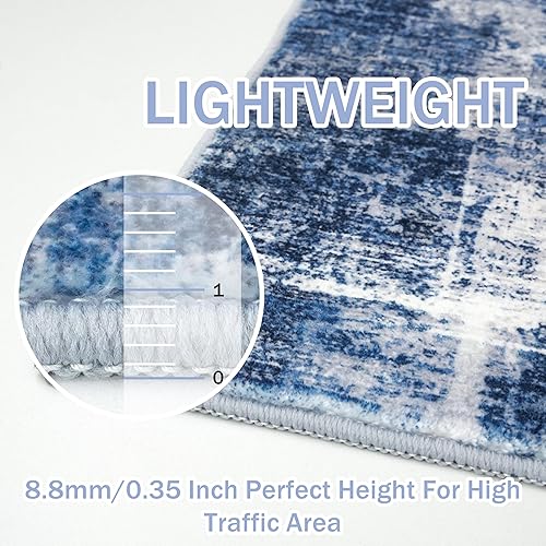 Miniatura 60 de IOHOUZE Alfombra pequeña abstracta de 2 x 3 pies, alfombra de entrada lavable para entrada interior, alfombras con respaldo de goma, alfombra Gris
