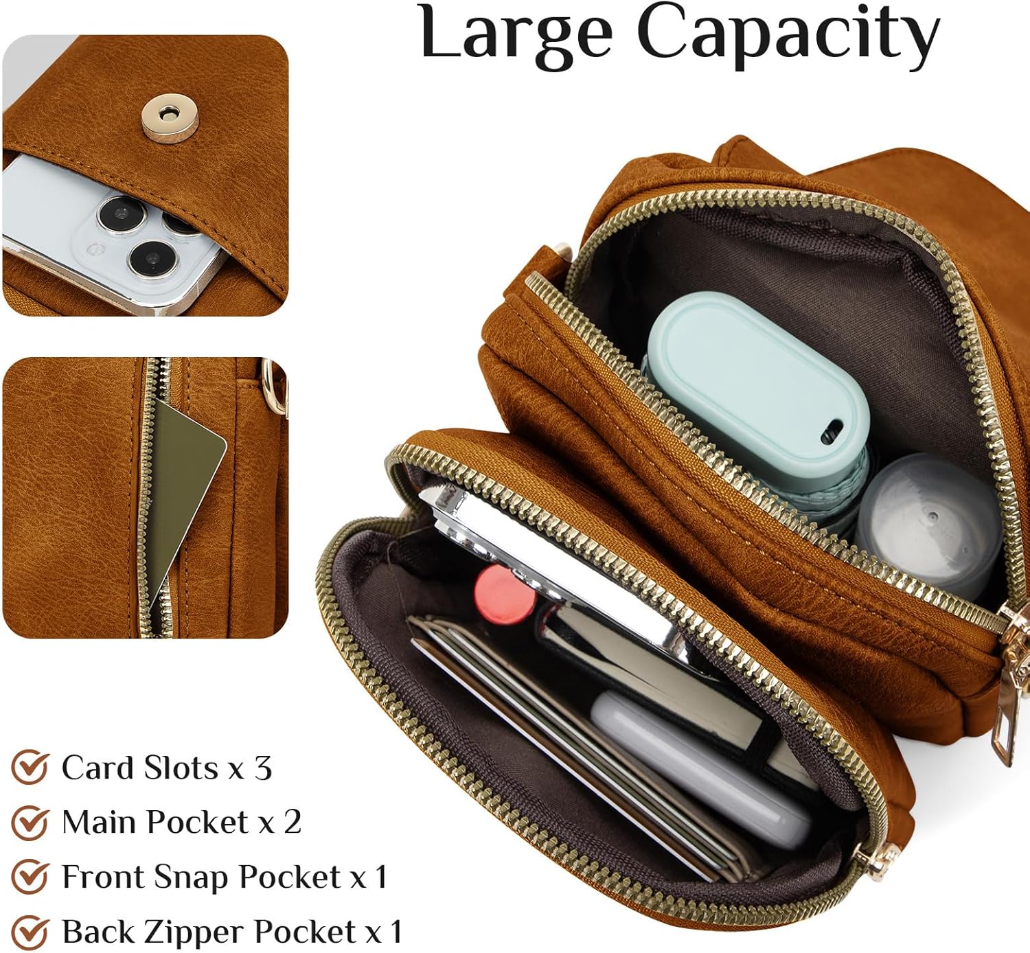 Fashion Small Crossbody Bags for Women Trendy Designer Cell Phone Purses Wallets with Card Holder Anti Theft Travel - Image 6