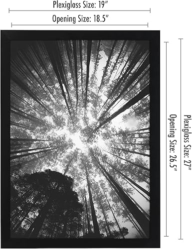 Vista 756 de Americanflat - Marco para póster de 71 x 74 cm con plexiglás pulido, portarretratos negro de madera industrializada, Epic Collection, marco ancho