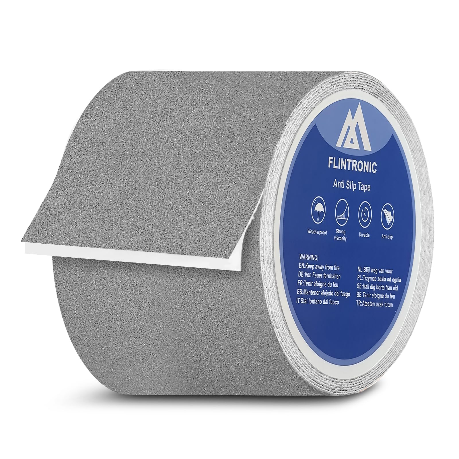 flintronic Anti-Slip Tape, 10CM x 5M Works Anti Slip Tape, Non Skid Strip Tape Abrasive Adhesive, High Traction Grip Tape, Anti-slip Adhesive Tape for Outdoor/Indoor Stairs Floors Ramps
