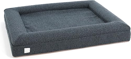 Miniatura 10 de Bluewater Dog Cama ortopédica de espuma viscoelástica con funda de tela Boucle lavable a máquina y forro impermeable (pequeña, nube)