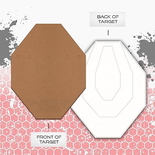 Miniatura 34 de Objetivos oficiales de cartón USPSA/IPSC, objetivo de torso de competencia, blanco de tiro de silueta, objetivos de cartón. Fabricado en EE. UU