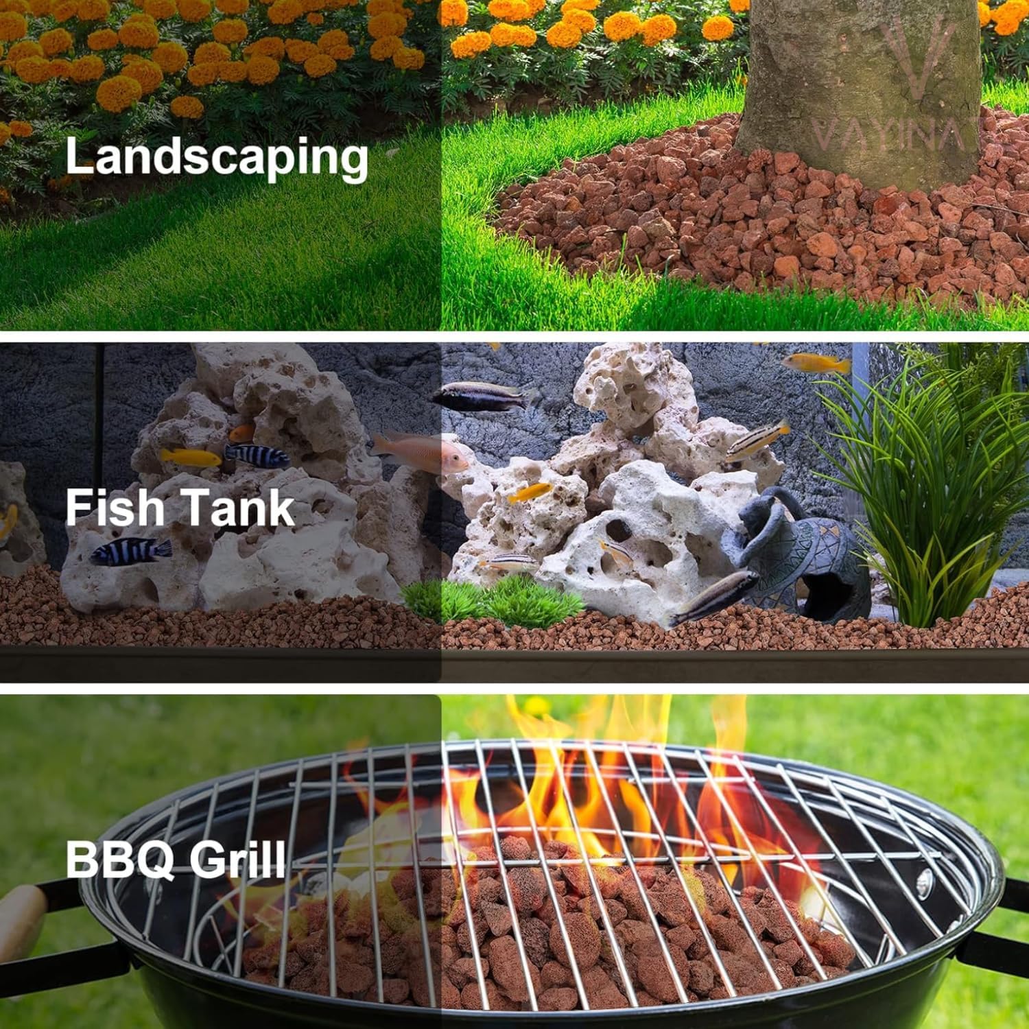 Red Lava Stone for Aquariums & Home Decor -6
