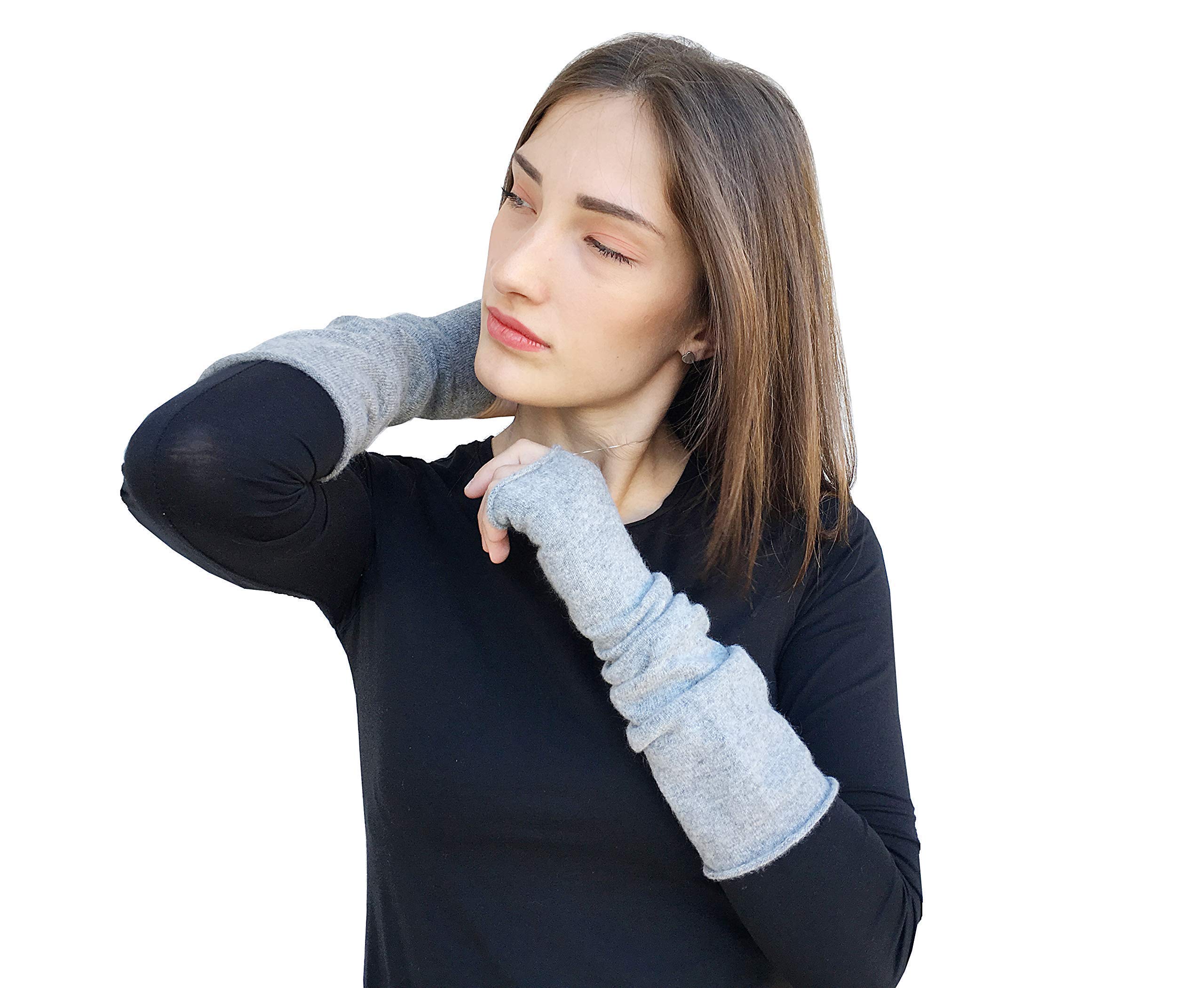 Guanti Ragazza Donna Caldi Invernali Cachemire Grigio