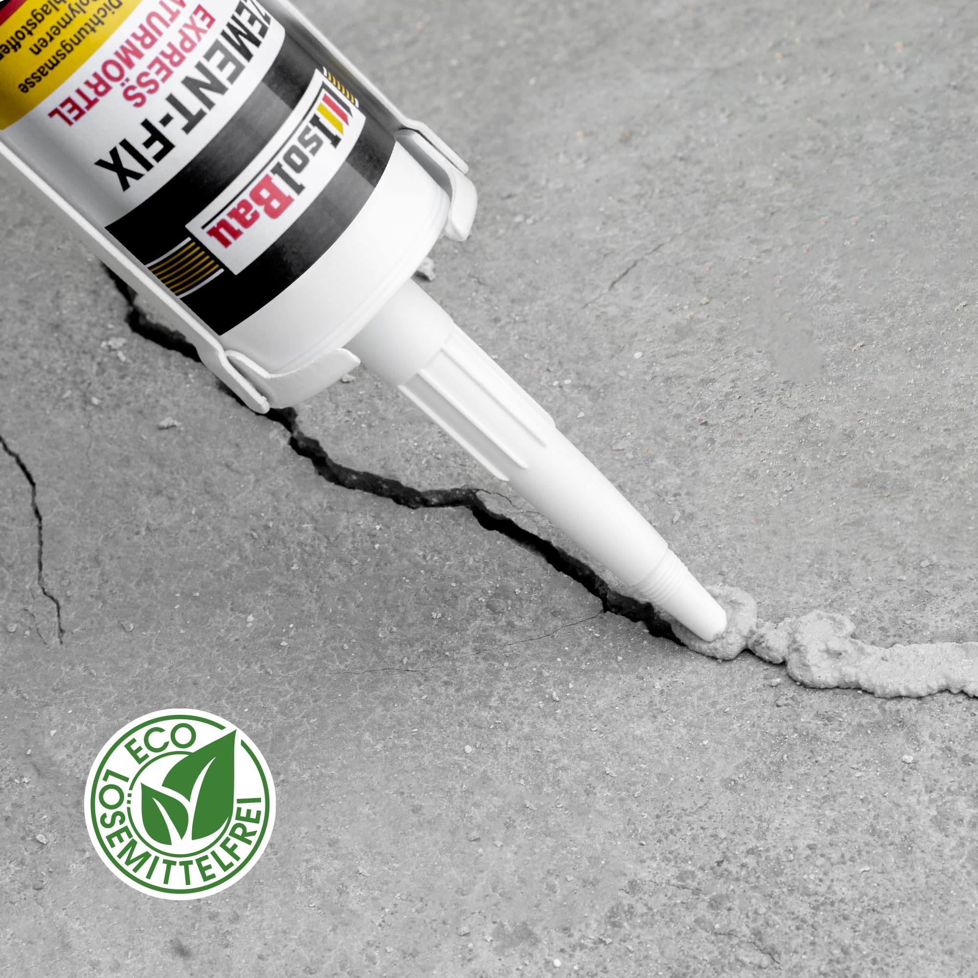 Isolbau Zement-Fix Express Lot de 10 cartouches de mastic de réparation pour joints et fissures en intérieur et extérieur Gris ciment 300 ml