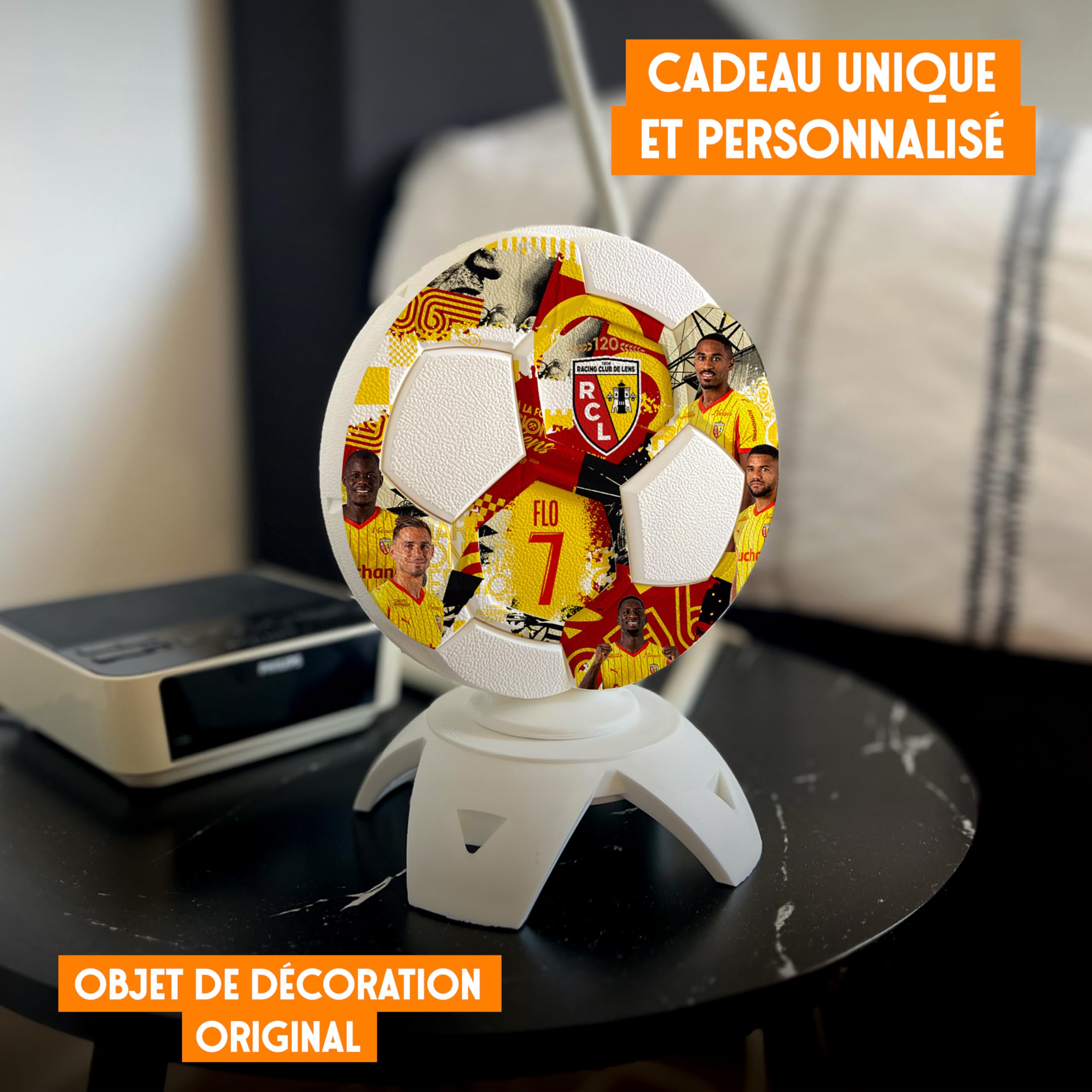 Trophée Collector RC Lens Officiel – Personnalisable avec Photo, Nom & Numéro | Objet de Collection Supporter, Cadeau Unique Made in France