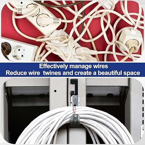 Miniatura 6 de Zonon 25 ganchos en J de metal con soporte para cables, ganchos en J con ala de murciélago, ganchos de acero galvanizado G60 resistentes para