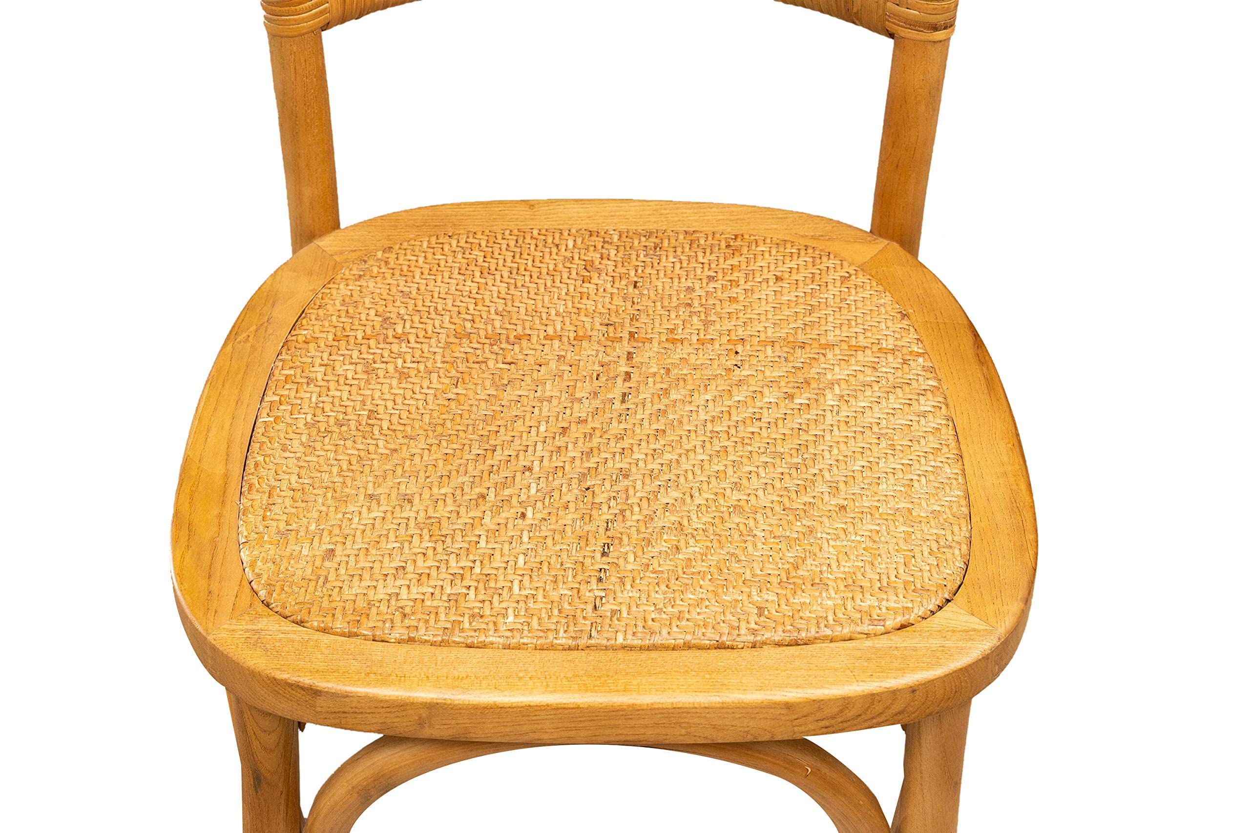 Biscottini Krzesło Thonet 88 x 50 x 45 cm | Krzesła kuchenne z drewna jesionowego | Drewniane krzesła do jadalni z naturalnym wykończeniem | Krzesło kuchenne z rattanu
