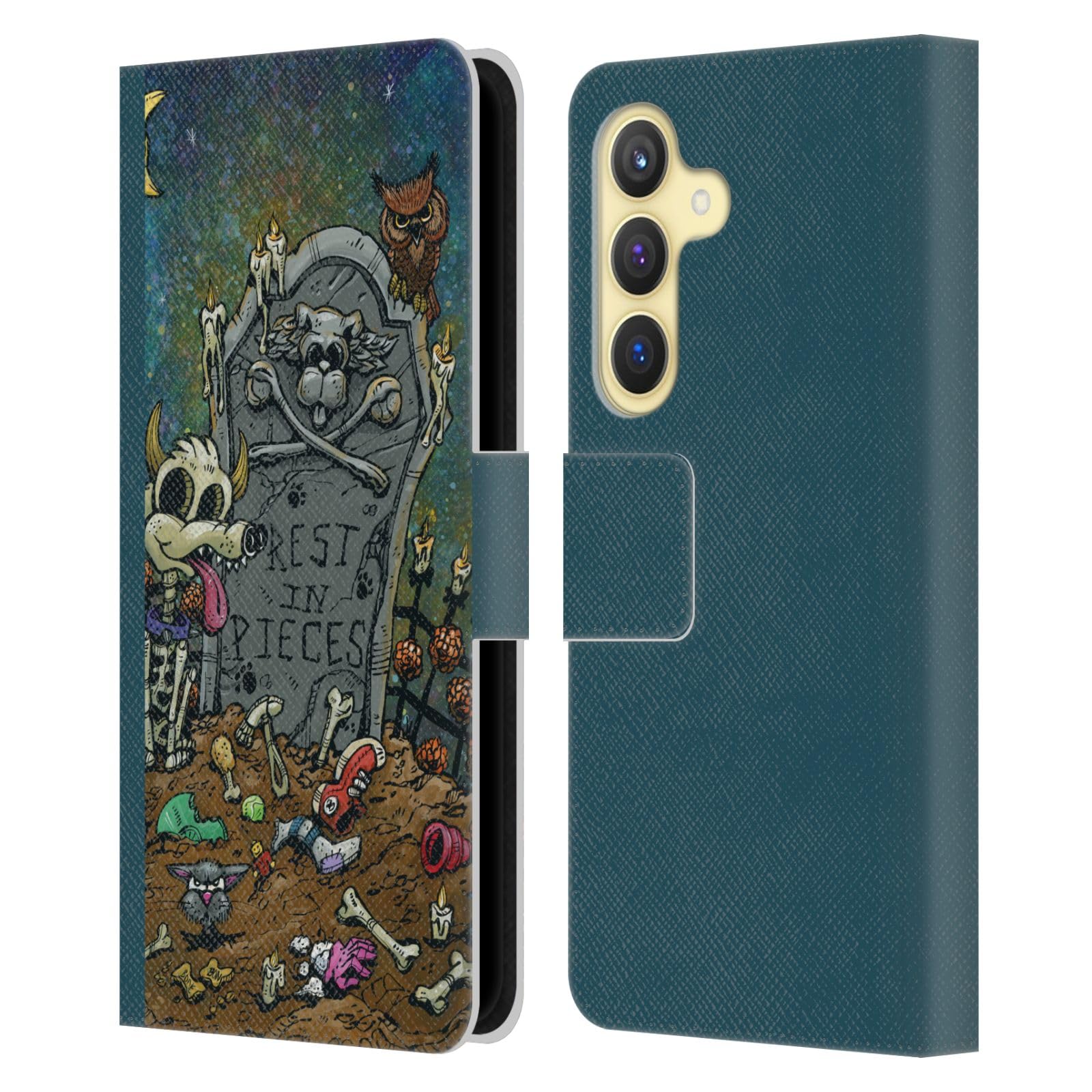Carcasa de cuero tipo libro Samsung Galaxy S24 5G David Lozeau Perro 7