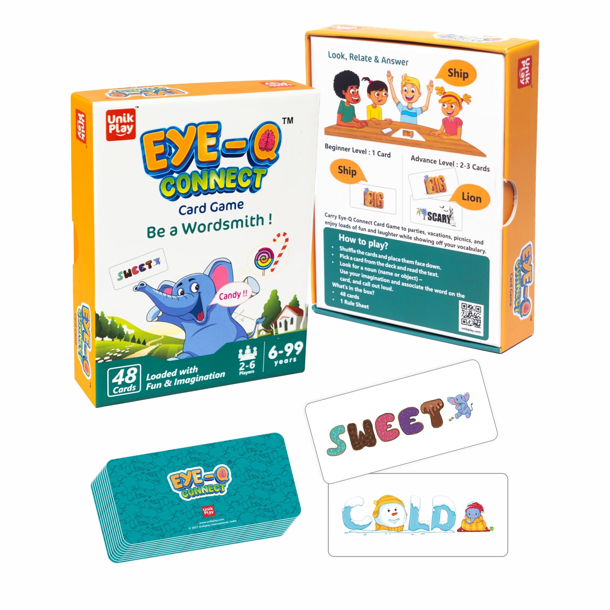 Educational Game Eye Q Connect Card Game for Boys and Girls Age 6 to 99 Years, Easy to Learn Playing Card Games, Fun Family Brain Games Birthday Gift