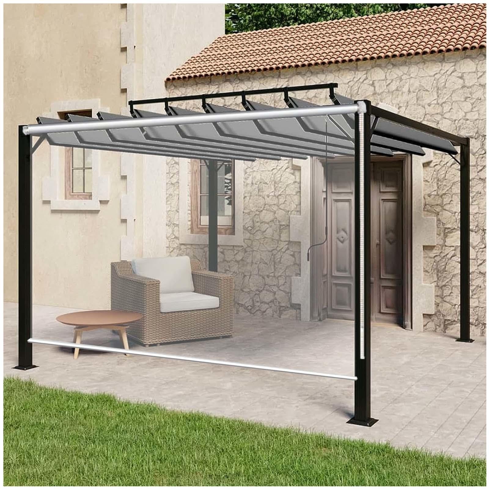 Outdoor Clear Pvc Roller Blinds, Waterproof Transparent Roll Up Blinds, Wind/dustproof Window Roller Shades, Rainproof Curtains for Garden/patio/porch, 50-160cm Wide,WxH-100x220cm/39.4 * 86.6in