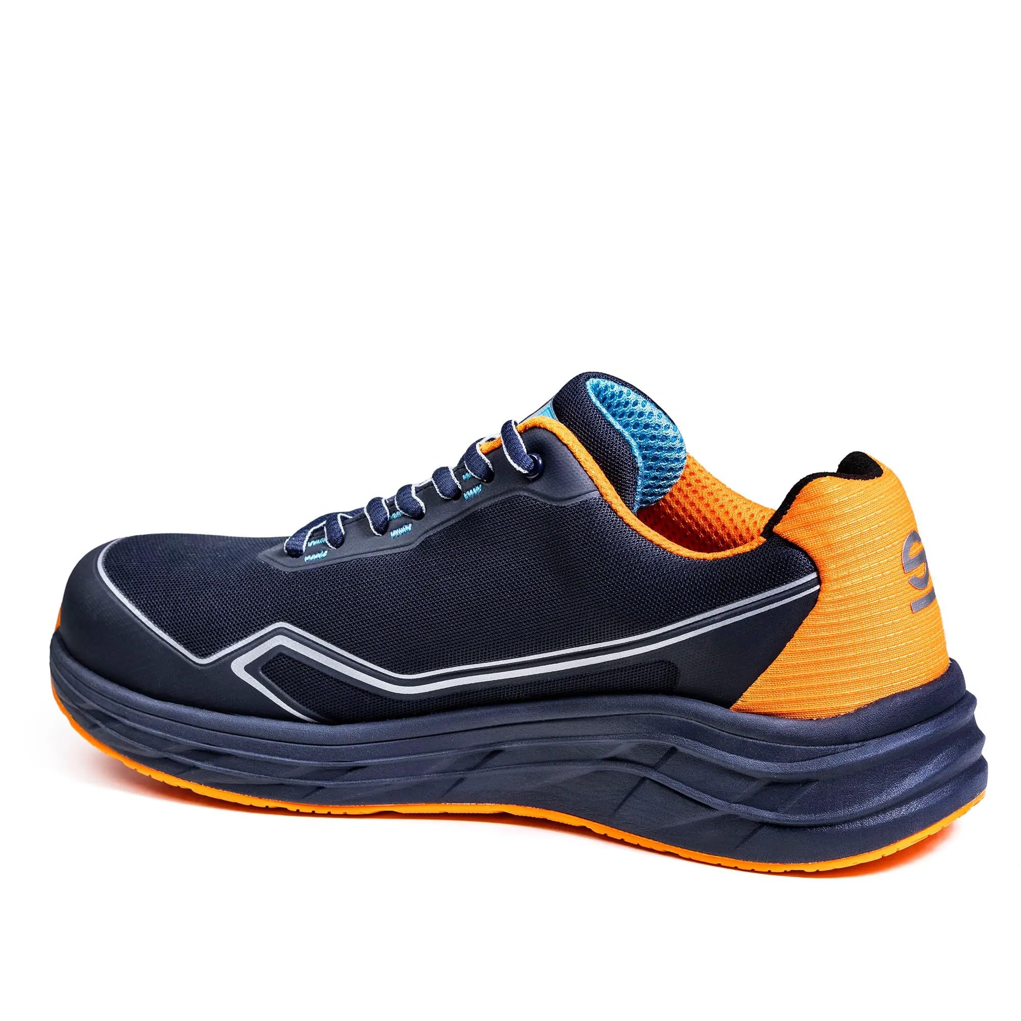 Sparco Teamwork Gulf Mirage Zapatos de Seguridad para Hombre S1PS ESD HRO Bajos. Ultraligeros, con amortiguación EVA, Parte Superior 3D Transpirable. Diseño Oficial Gulf. EU 42