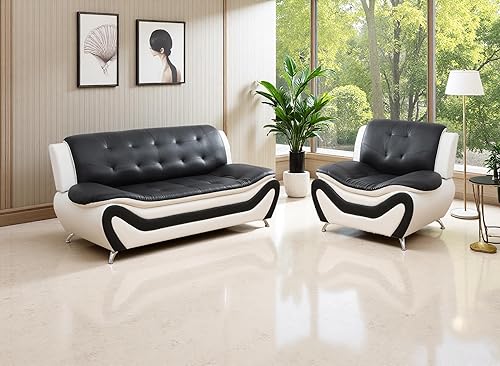 Miniatura 38 de Sofás de cuero para sala de estar, juego de sofás para sala de estar, sofá para dormitorio, apartamento, juegos de muebles para sala de estar (cuero