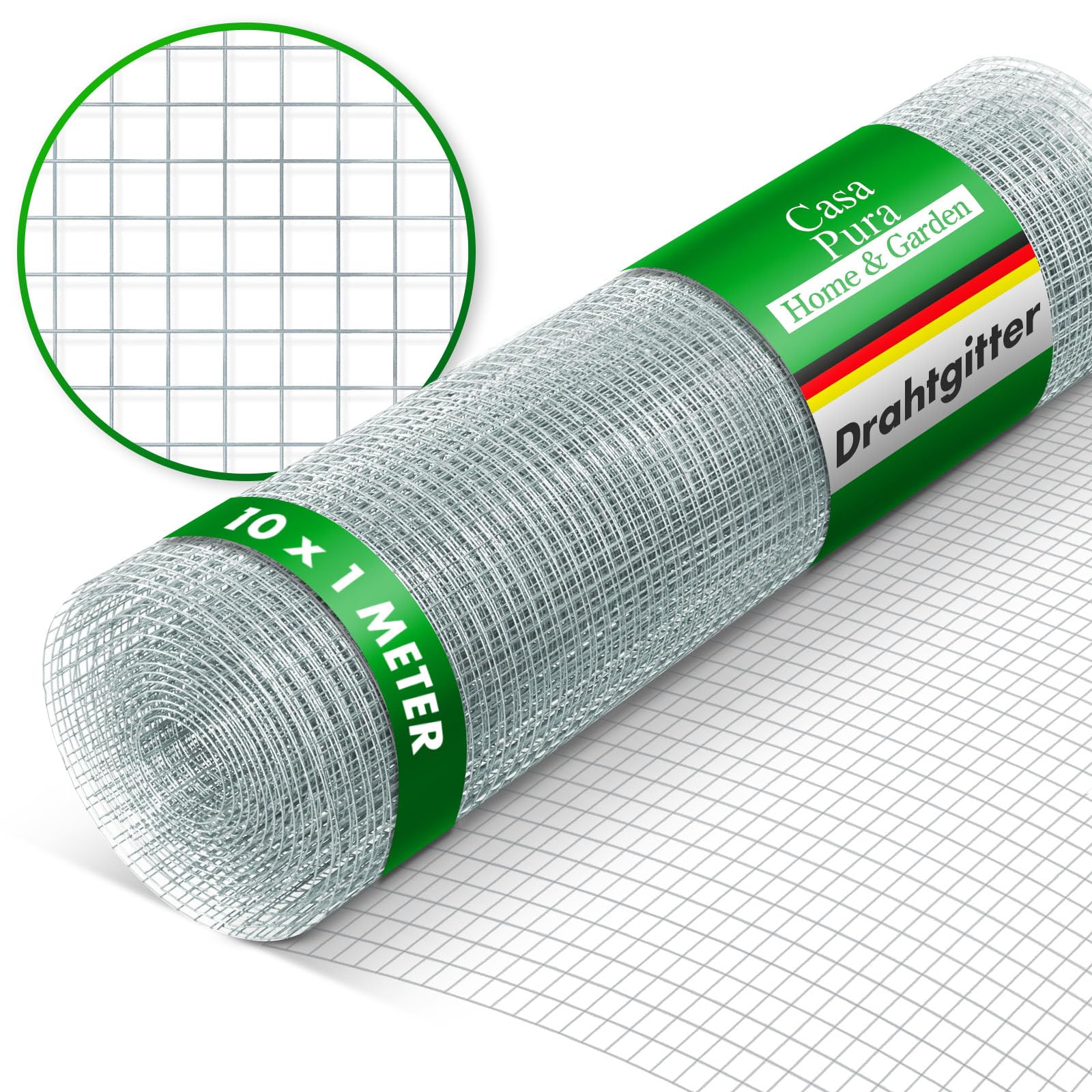 Grillage métallique à mailles fines casa pura galvanisé 100cm x 10m pour animaux