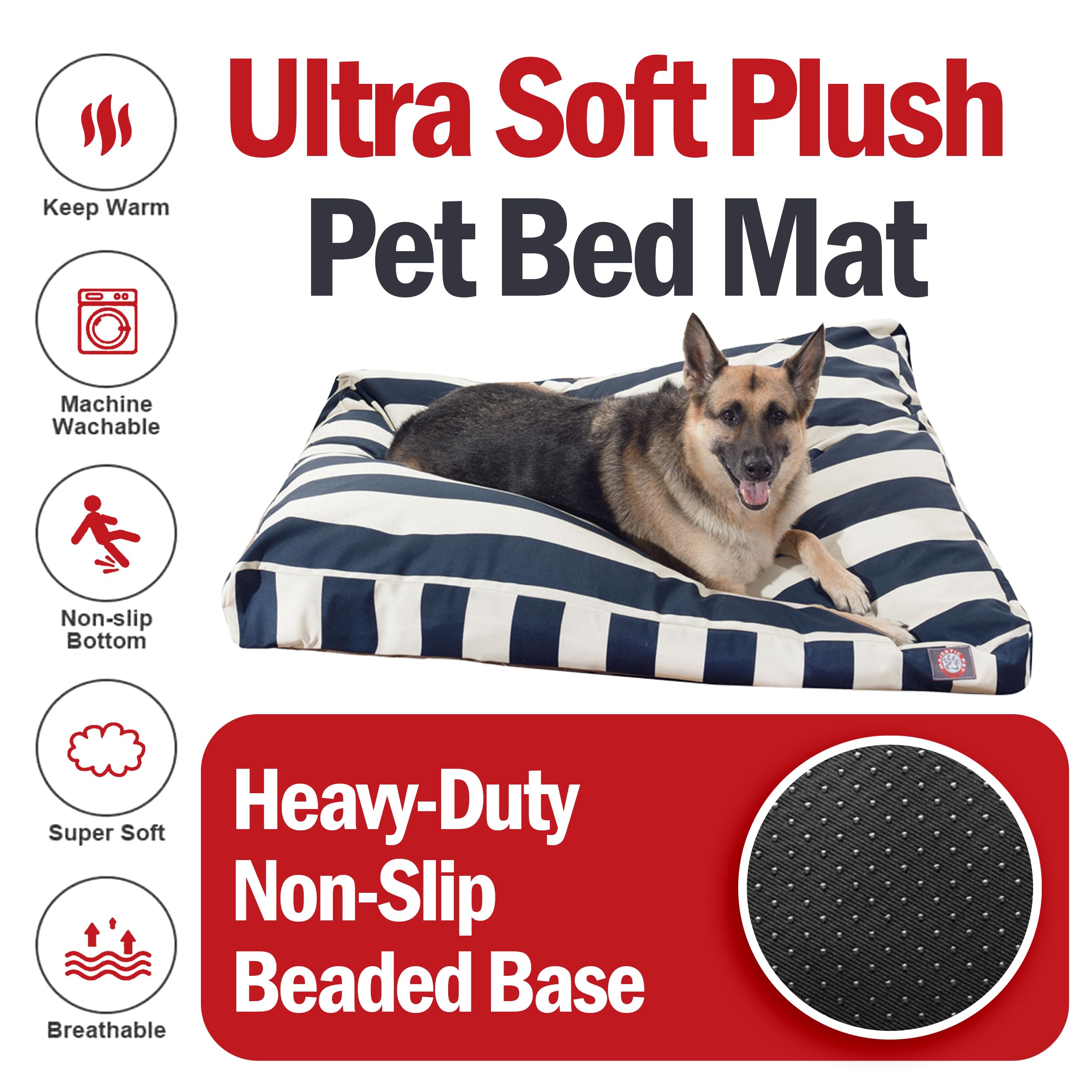 Amazon.com : Majestic Pet Stripes Rectangle Large Dog Bed Washable