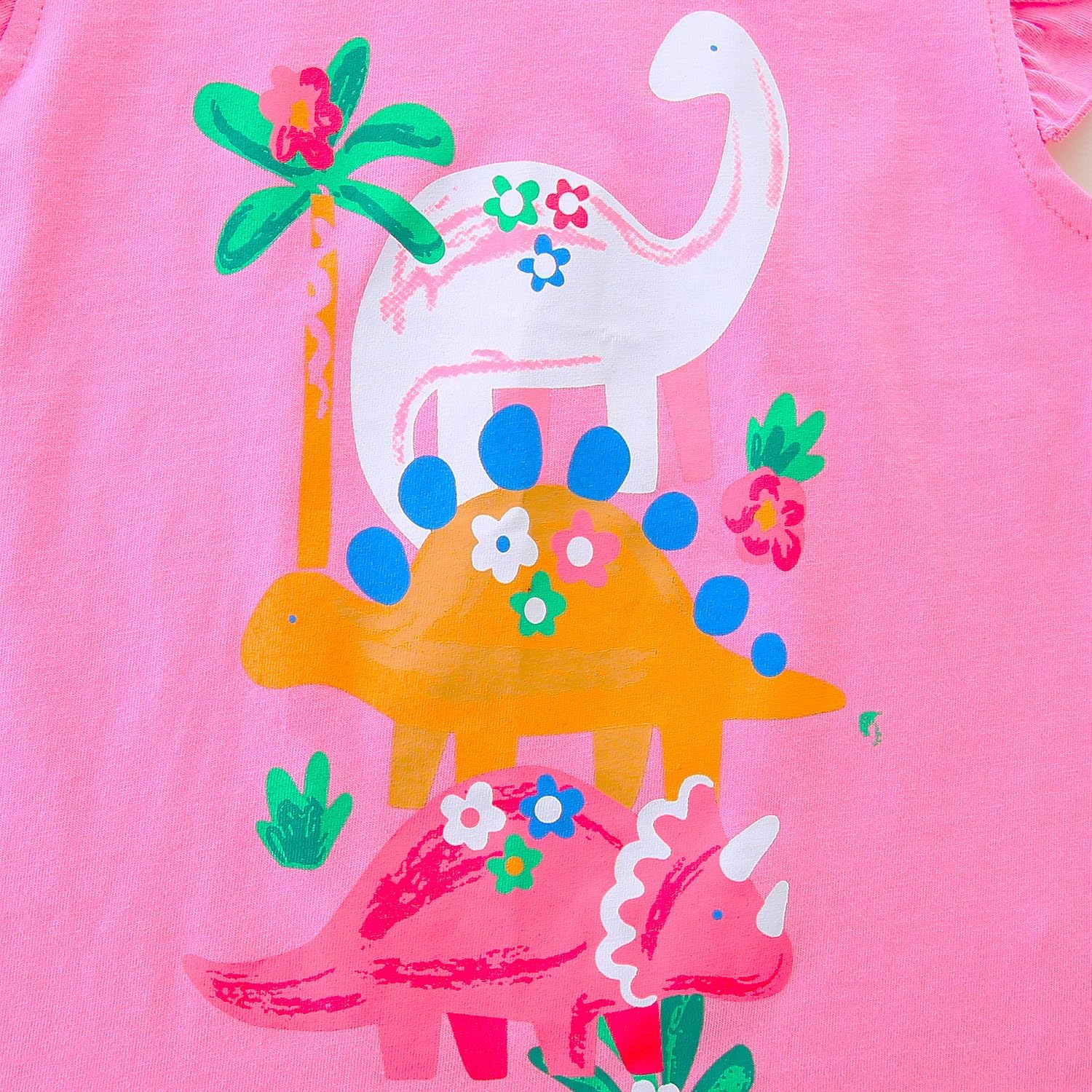 Baby Toddler Girl's Cotton Short Sleeve Tshirt and Short Set 2-7 Years - Image 3