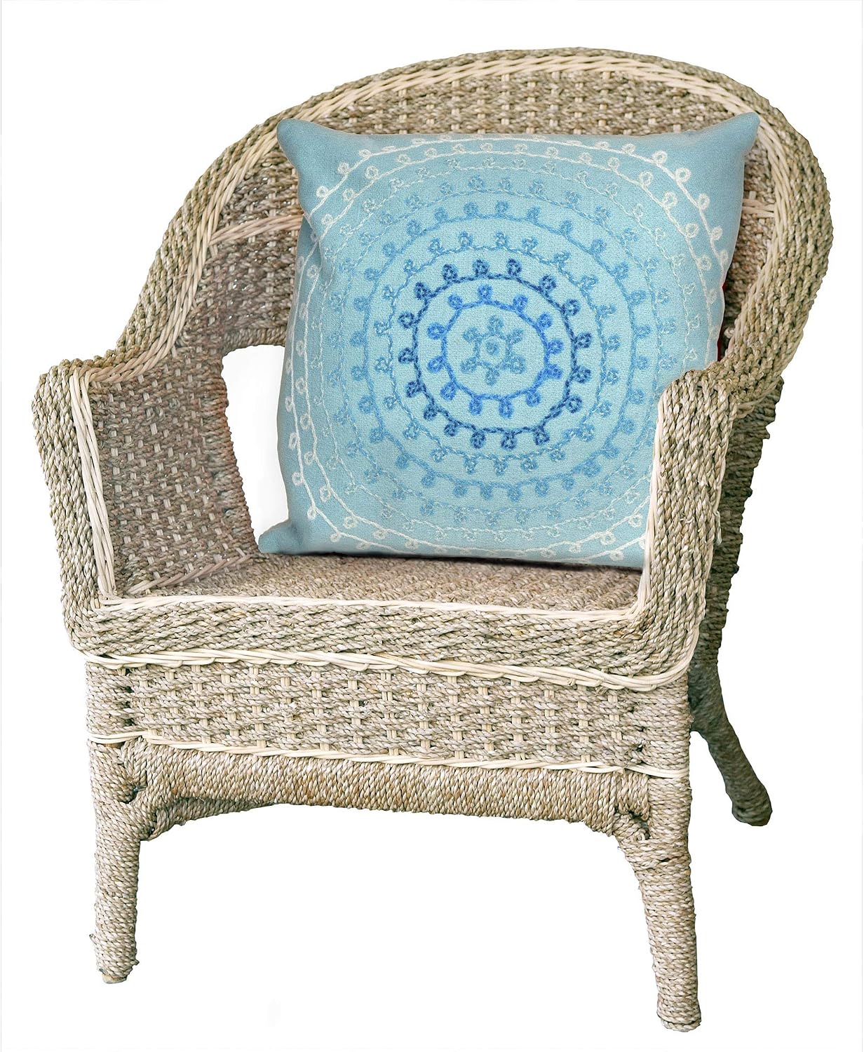 Liora Manne 4105/04 Aqua Visions II Ombre Threads Indoor/Outdoor Pillow, 20" X 20" Square, Blue