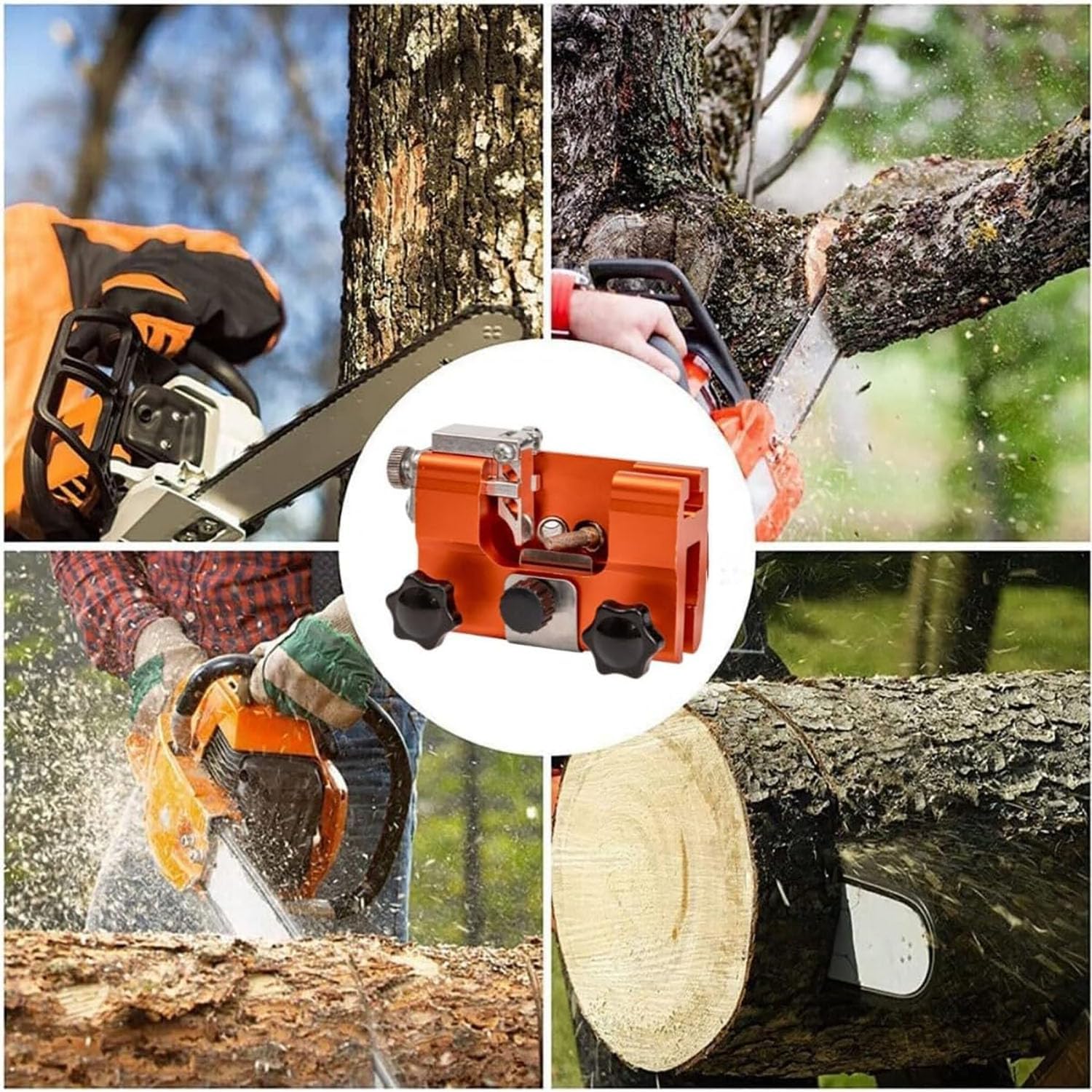 Universal Chain Saw Sharpener, Chainsaw Blade Sharpener with 10 Sharpening Heads, Quick Sharpening and Premium Quality Build, Suitable for All Kinds of Chain Saws and Electric Saws