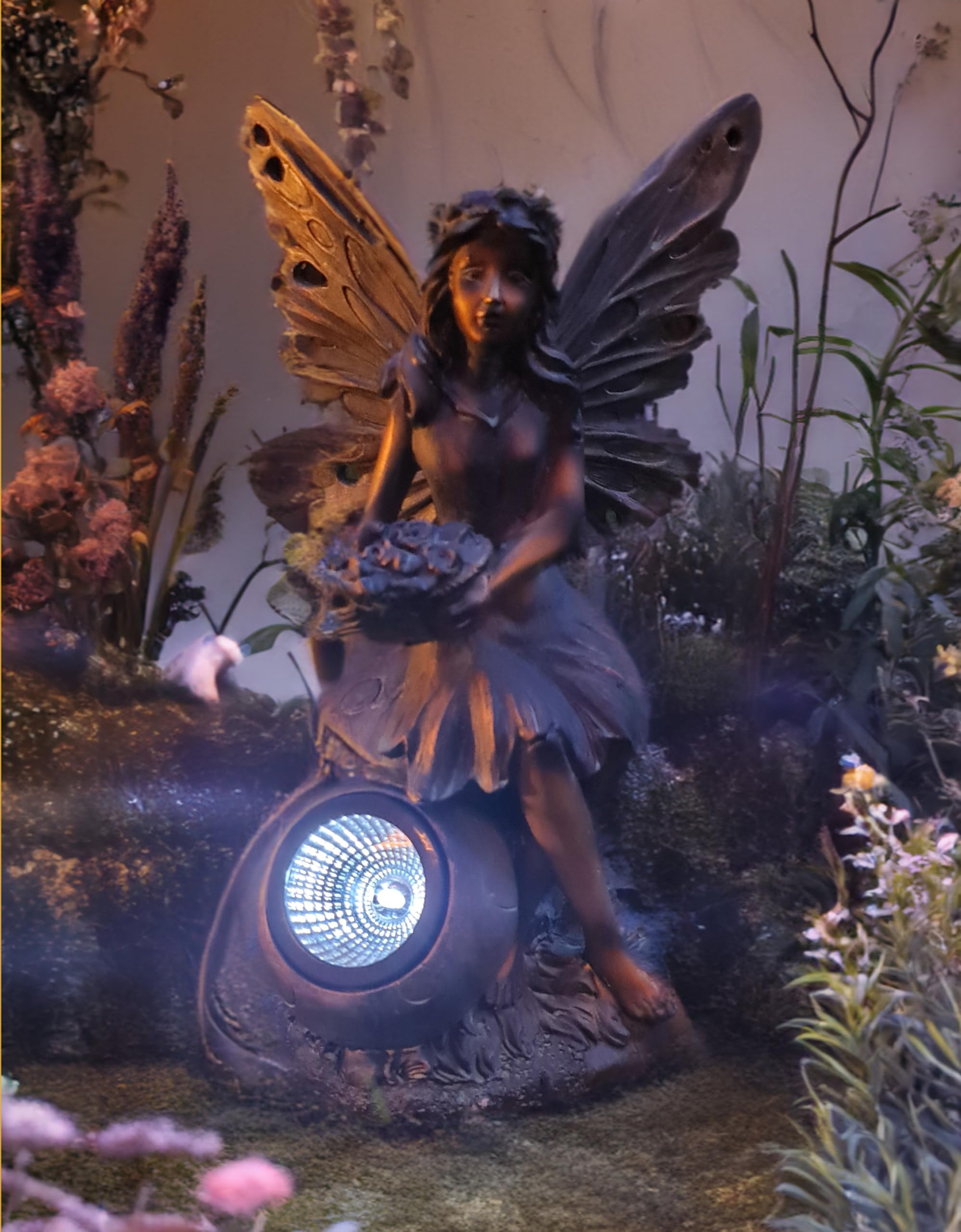 Kremers Schatzkiste Edle Elfe mit Solar Blumenschale Figur Gartenfigur 30 cm Fee Fairy
