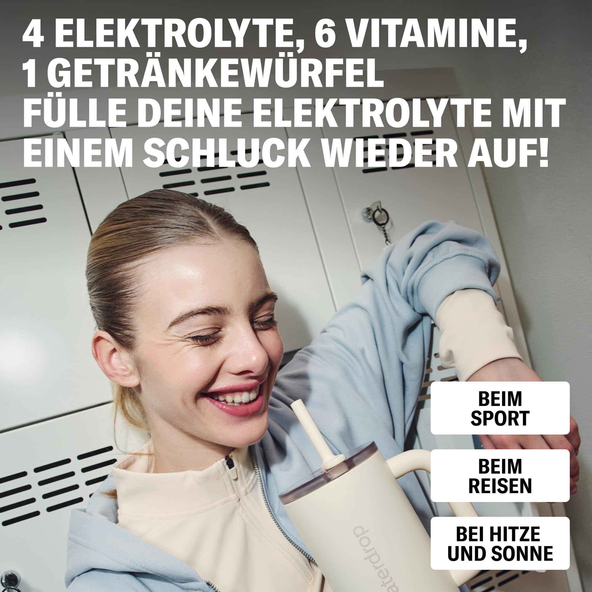waterdrop® Microlyte Mix – Elektrolyte ohne Zucker für Sport – 36 Drops Würfel mit Magnesium, Kalzium, Natrium + Zink – Hydration & Geschmack für Wasser in Erdbeere, Grapefruit & Zitronen-Minze