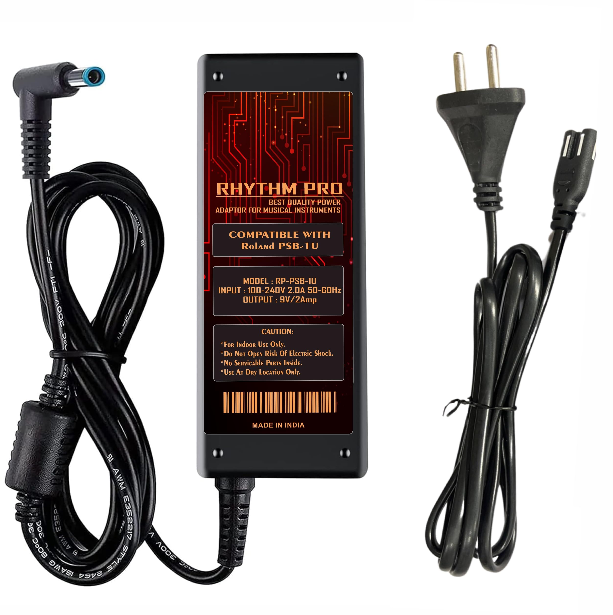 Rhythm pro Adapter Compatible with Roland BOSS-ME-20B Power Adapter Heavy Duty PSB-1U (9volt/2amp) Power Supply Adaptor Power Cable Included.-image-23