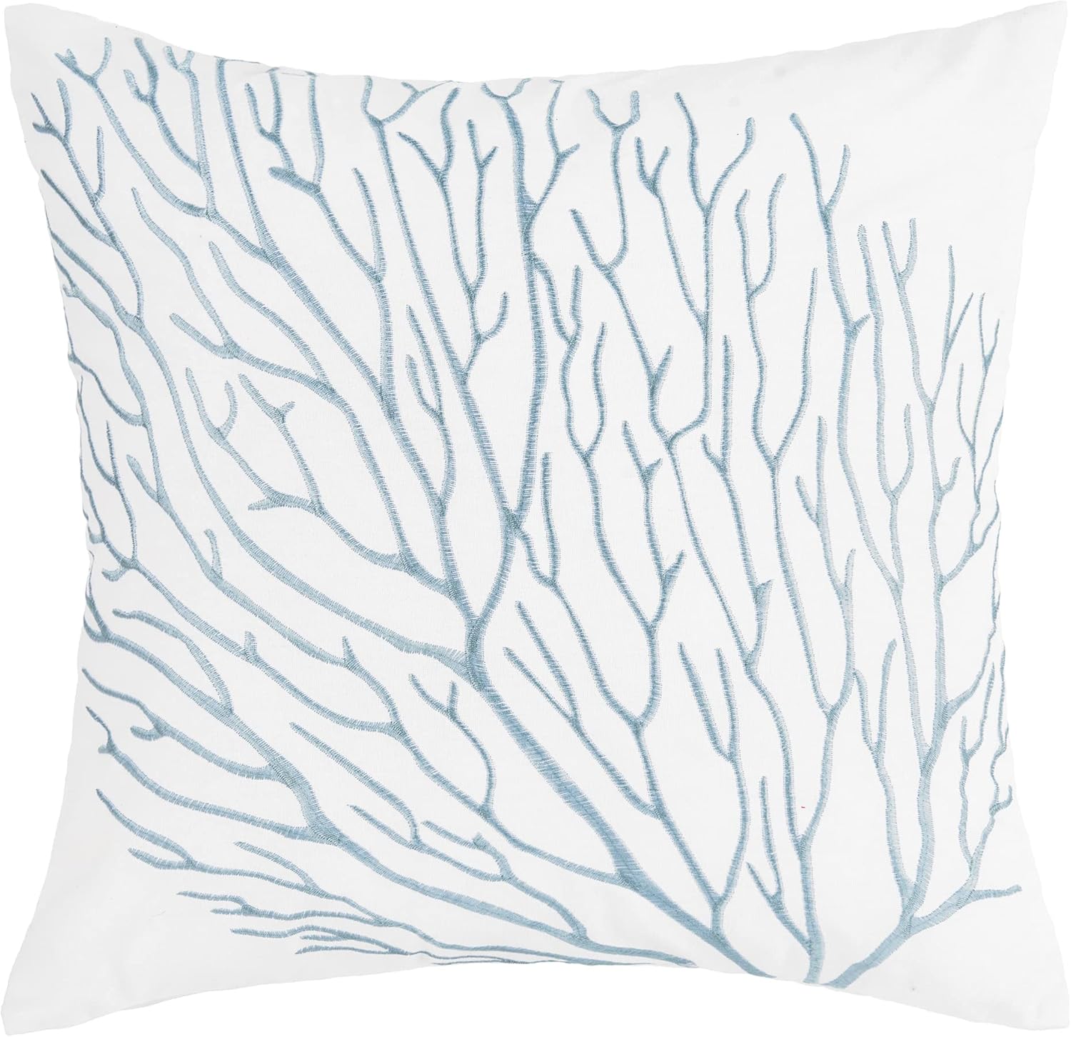 C&F Home Coral Embroidered Throw Pillow 18" x 18" White