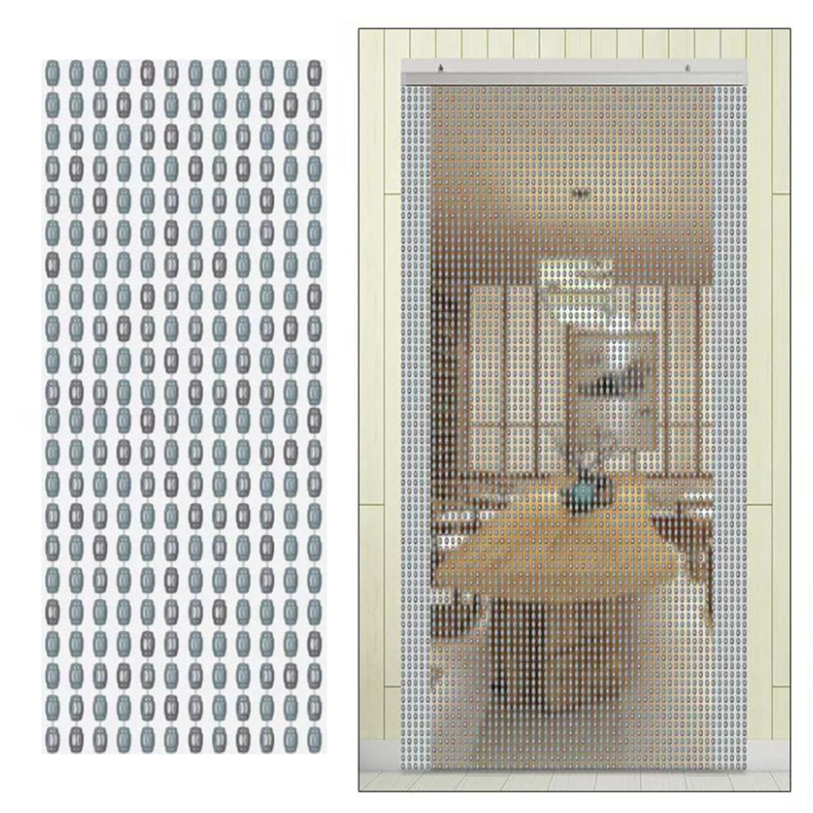Vnook Beaded curtains, balcony door curtain, DIY hanging room divider, decorative door string curtain for window, room, patio door, balcony door(Blue,100x200cm)
