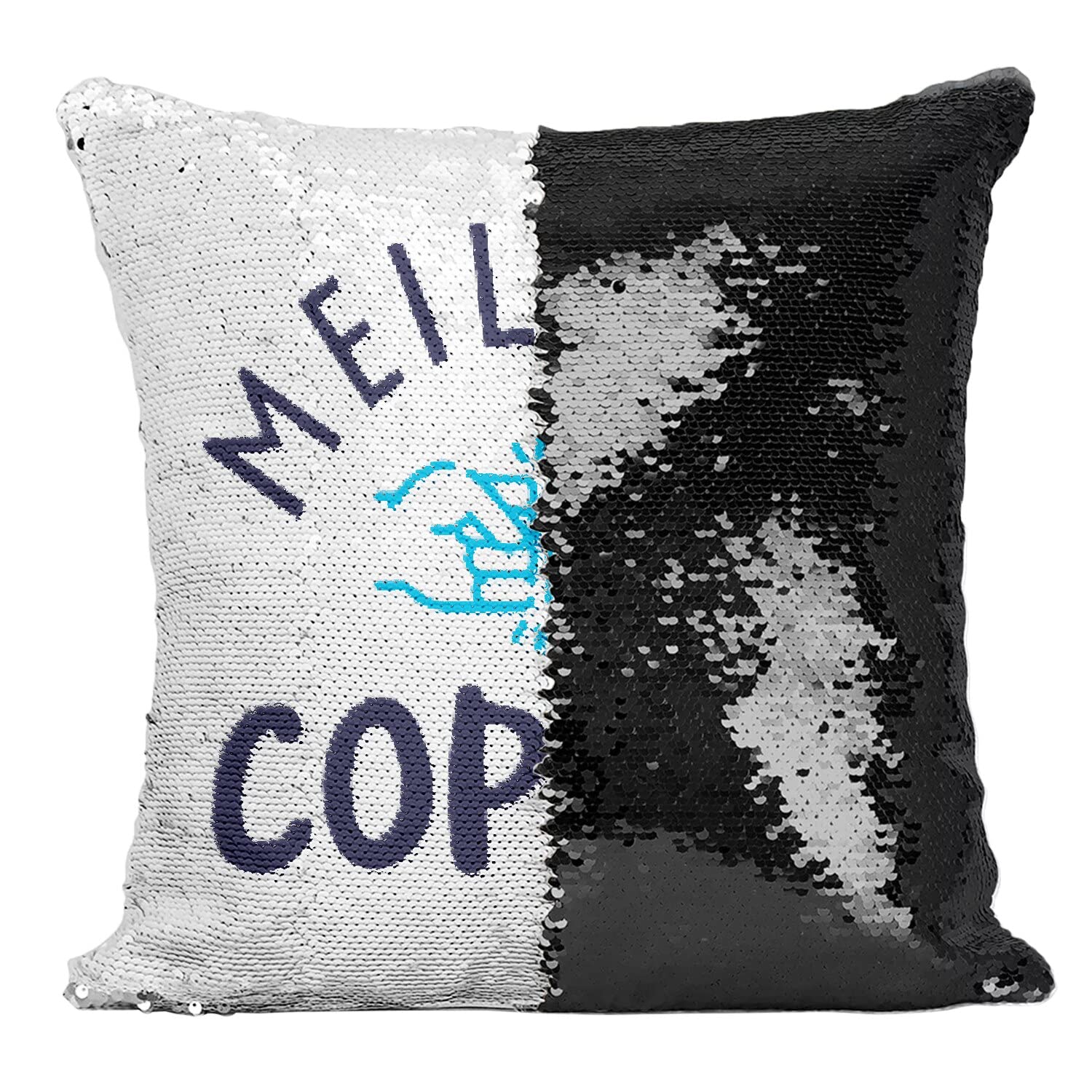Coussin paillettes noir housse sequin amitié bff meilleur copain fils