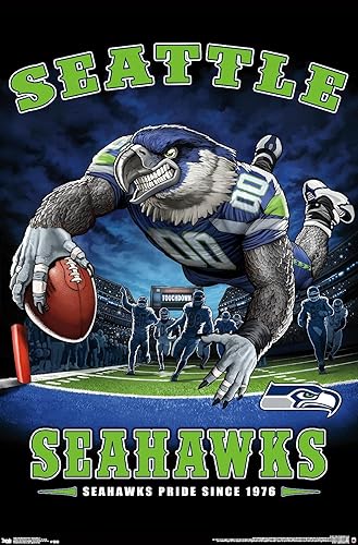 Trends International NFL Seattle Seahawks - Póster de pared de End Zone 17, 22.375 x 34 pulgadas, versión premium sin marco