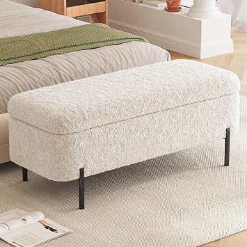 Padded Entryway Bench with Storage,Comfortable Shoe Changing Stool with Hidden Compartment,Sturdy End of Bed Ottoman with Soft Seat for Bedroom, Hallway, Living Room