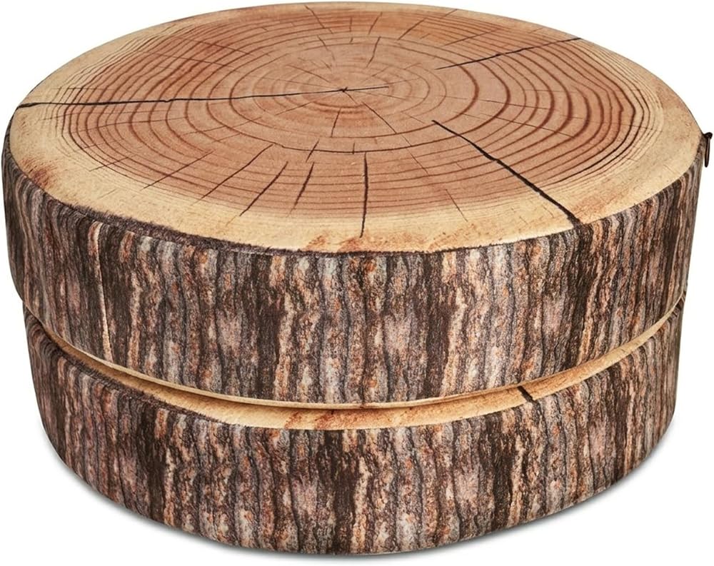 Log Pillow 2 Pack - Realistic Wood Pillow with High-Density Foam