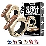 DMoose Barbell Clips (Pair) - Quick Release Olympic Barbell Clamps with Anti Slip TPR Grip, 2 Barbell Collars for Secure Weightlifting & Powerlifting (Beige - Magnetic)
