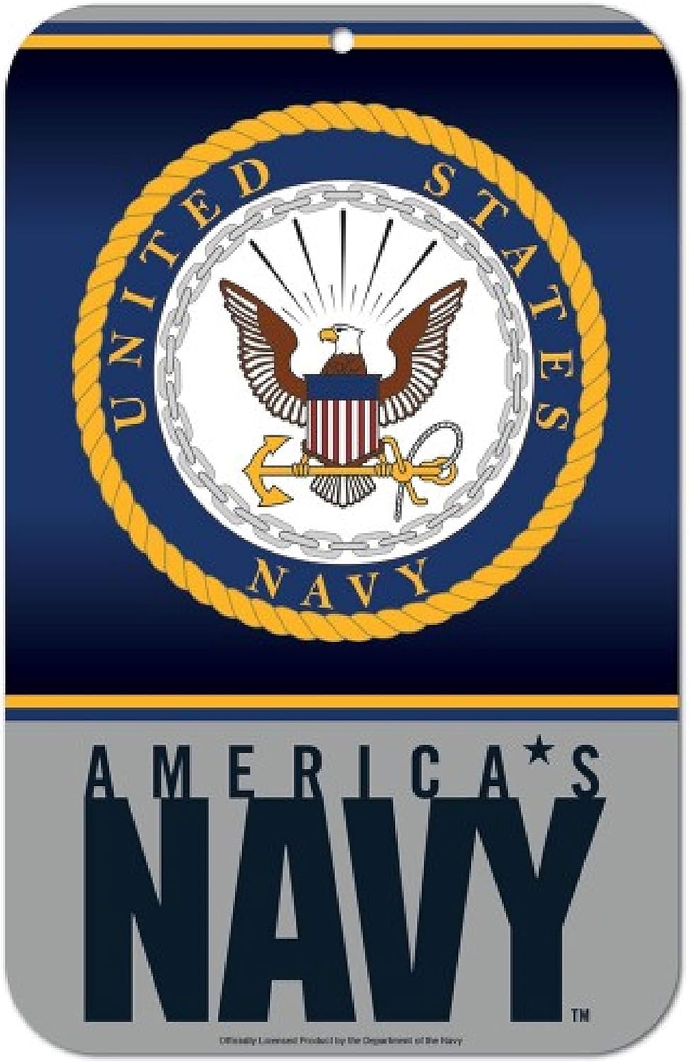 WinCraft Military Navy United States Navy 11" x 17" Plastic SignUnited States Navy 11" x 17" Plastic Sign, Multicolor, NA