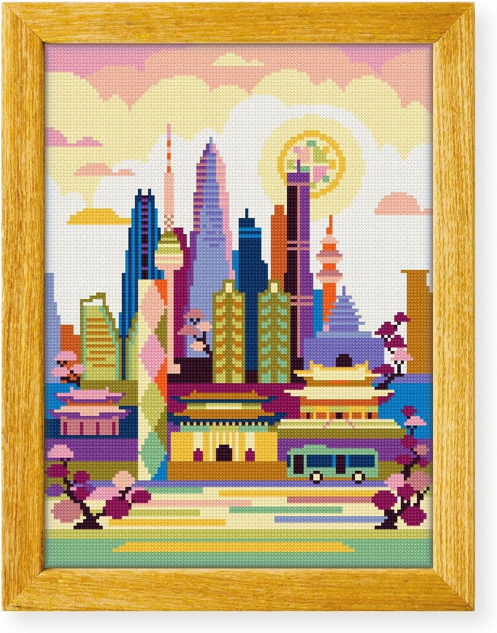 Awesome Pattern Studio Seoul South Korea DS632, Diamond Painting Kit, Diamond Art Kits for Adults, Full Drill 5D Diamond Dots Kits. All Items Included.