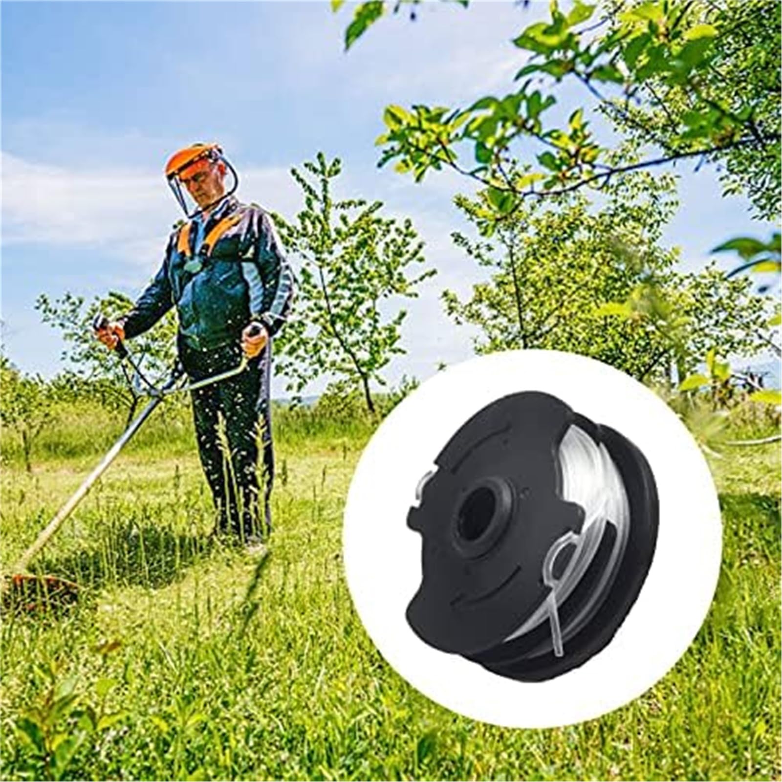 Grasschneider-Autospule Rasentrimmer-Spulenfaden-Ersatzfaden, Passend Passend für Parkside Cordless Prta 20-Li C3 Ian351753(BLACK 10pcs)