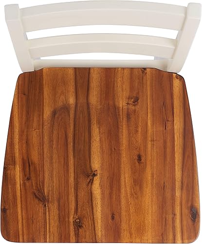 Miniatura 9 de SAFAVIEH Home Collection Yuri Taburete blanco y natural de 24 pulgadas (juego de 2)