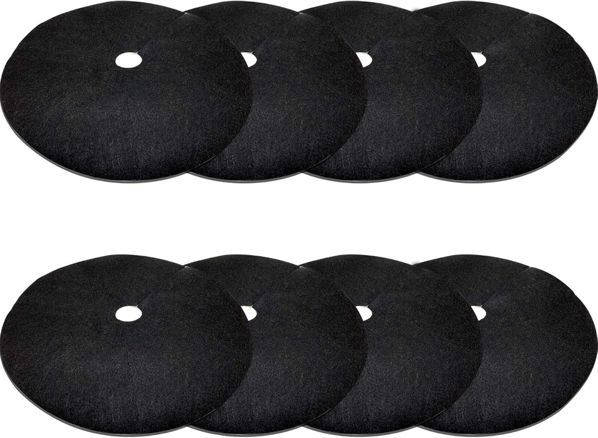 EBaokuup 8 Pack 24.5 Inch Non-Woven Tree Mulch Ring - Degradable Tree Protector Mat, Reusable Tree Weed Barrier Mat for Weed Control Root Protection