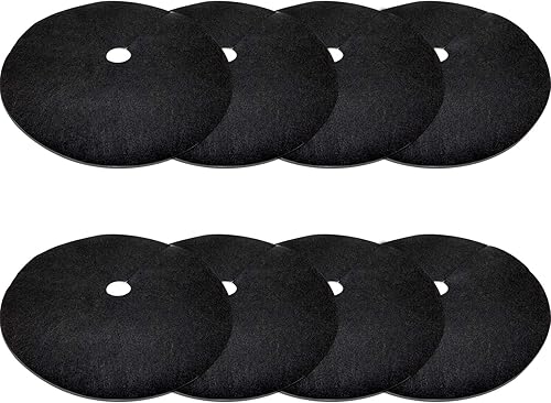 Miniatura 9 de EBaokuup Paquete de 20 anillos de mantillo de árbol no tejidos de 10.6 pulgadas, tapete protector de árbol degradable, tapete de barrera de malezas